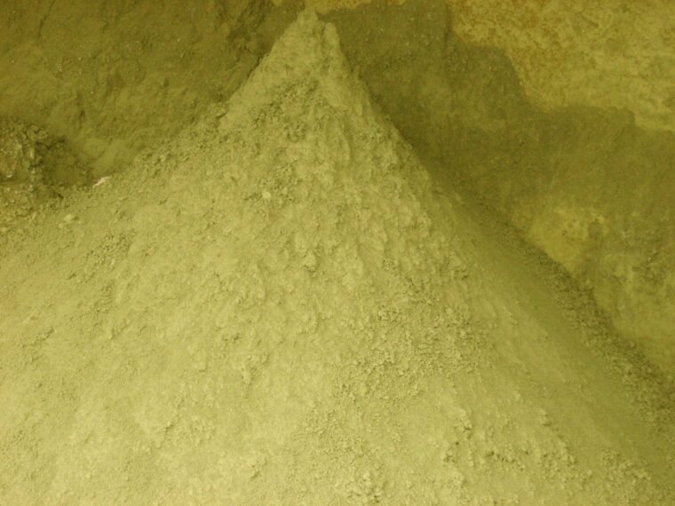 Copper concentrate material photographed at Panasqueira.